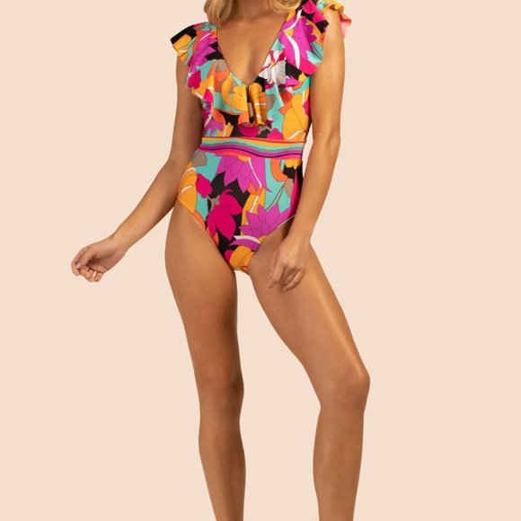 HOST PIC!🔆🌴TRINA TURK Gemini Ruffle Maillot🔆🌴 - Picture 2 of 6